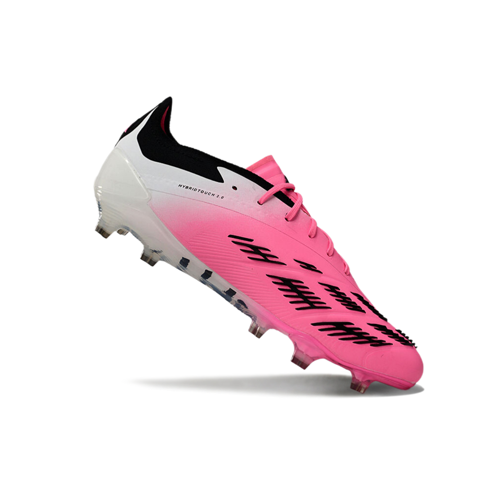 Chuteira Campo Adidas Predator Elite FG Branca, Rosa e Preto