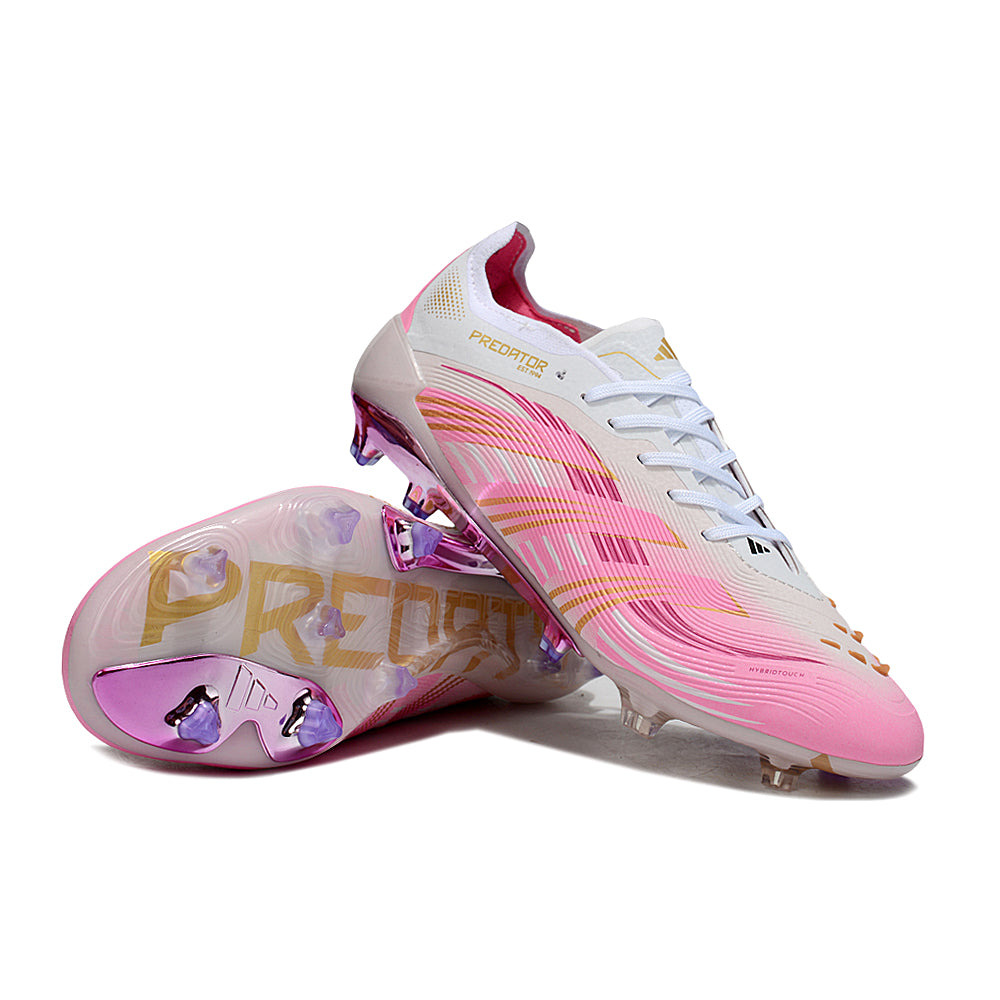 Chuteira Campo Adidas Predator Elite FG Branco e Rosa