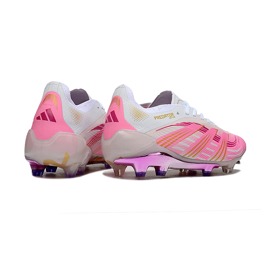 Chuteira Campo Adidas Predator Elite FG Branco e Rosa