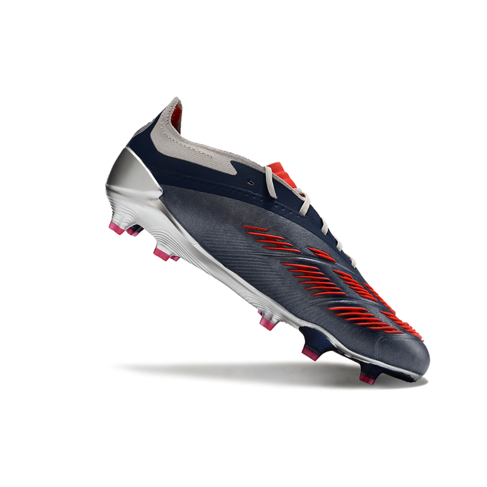 Chuteira Campo Adidas Predator Elite FG Prata e Azul 