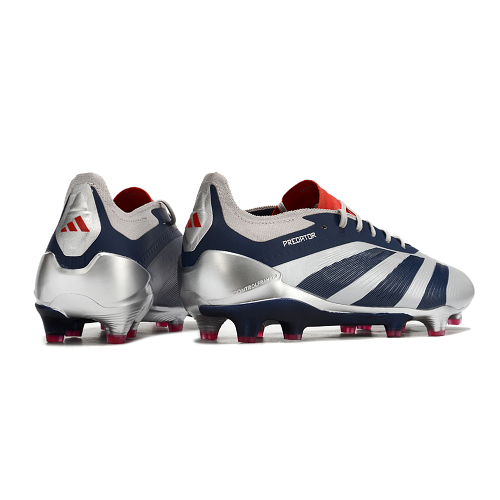 Chuteira Campo Adidas Predator Elite FG Prata e Azul 