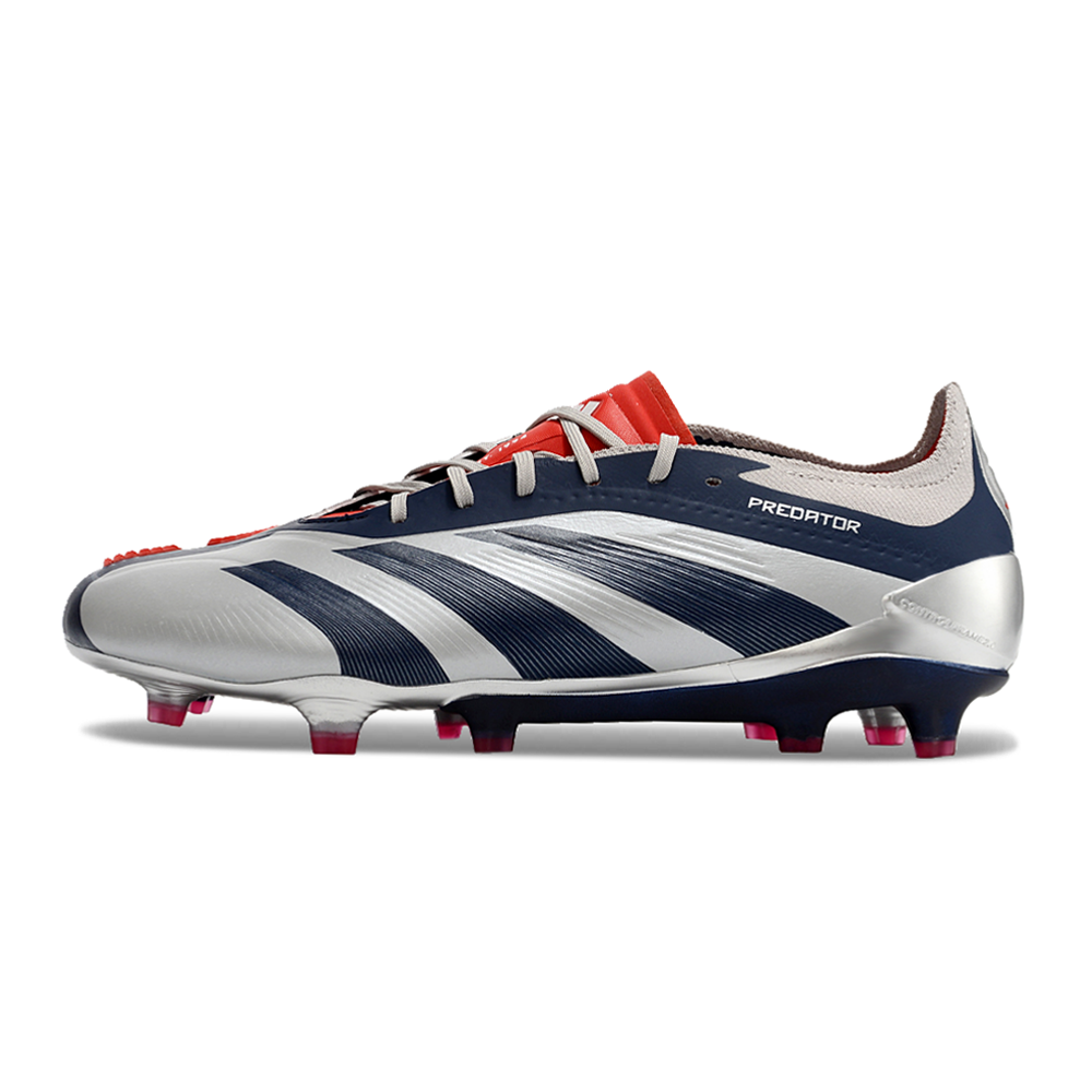 Chuteira Campo Adidas Predator Elite FG Prata e Azul 