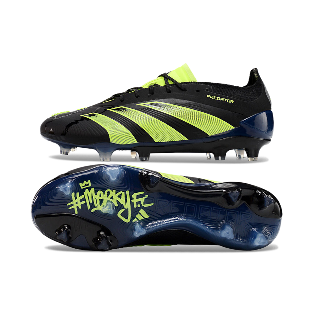 Chuteira Campo Adidas Predator Elite FG Preta e Verde 