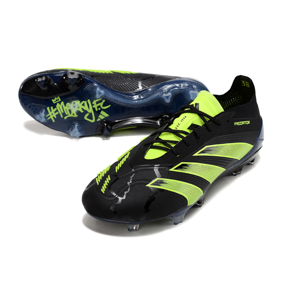 Chuteira Campo Adidas Predator Elite FG Preta e Verde 