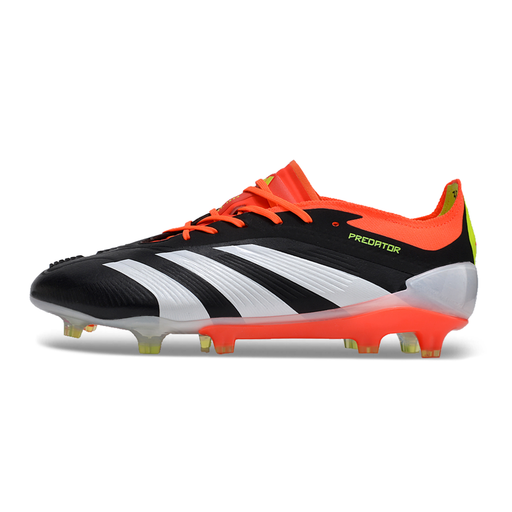 Chuteira Campo Adidas Predator Elite FG Preta, Laranja e Branco 