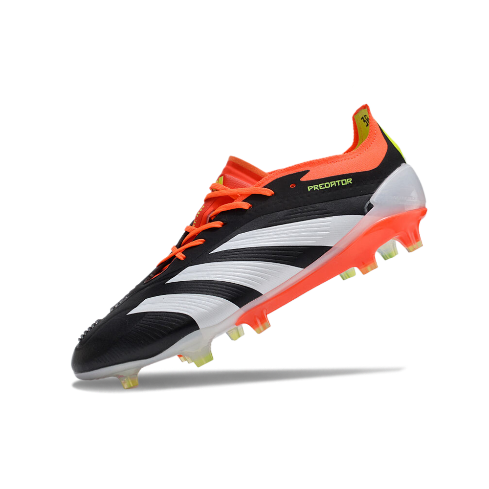 Chuteira Campo Adidas Predator Elite FG Preta, Laranja e Branco 