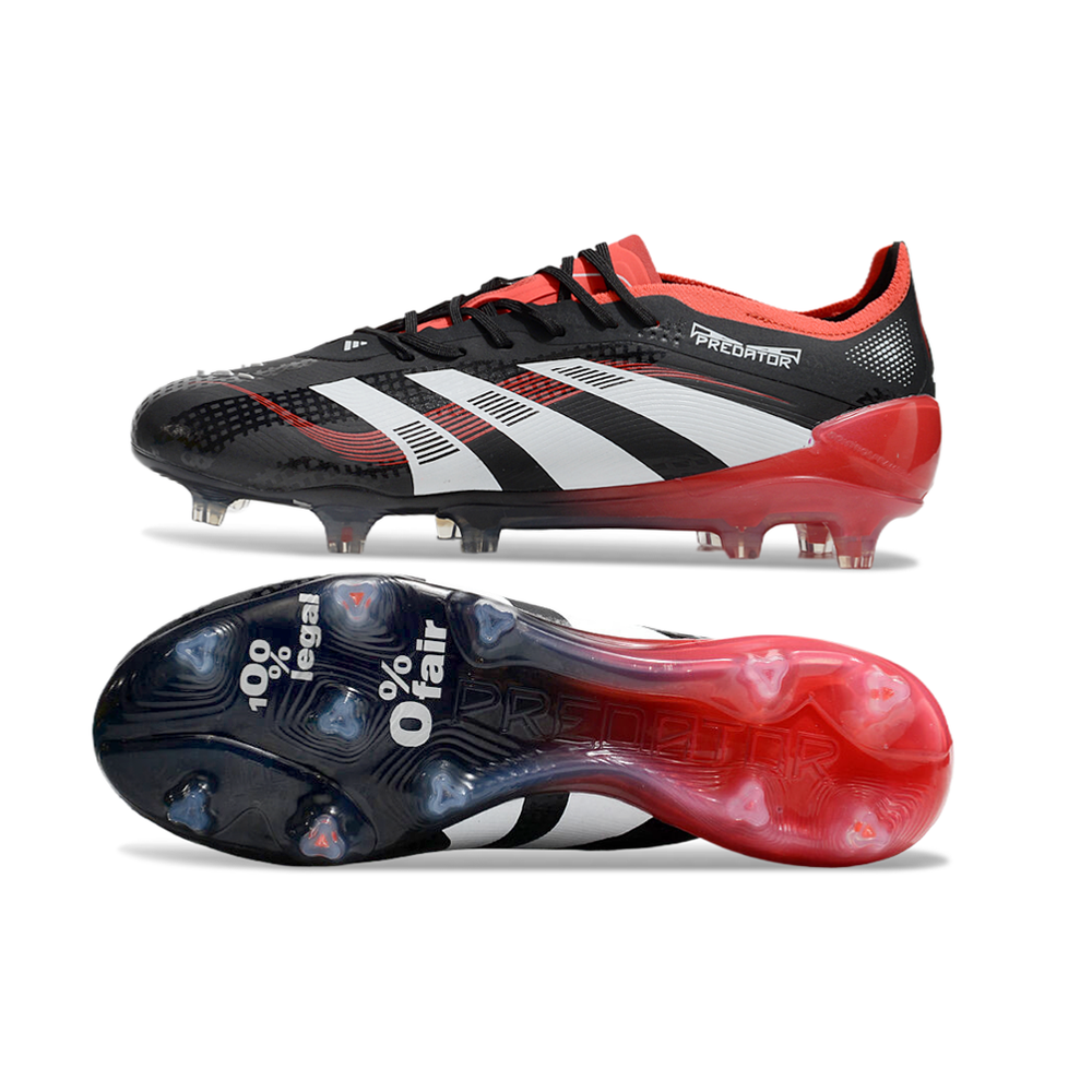 Chuteira Campo Adidas Predator Elite FG Preta, Laranja e Branco 
