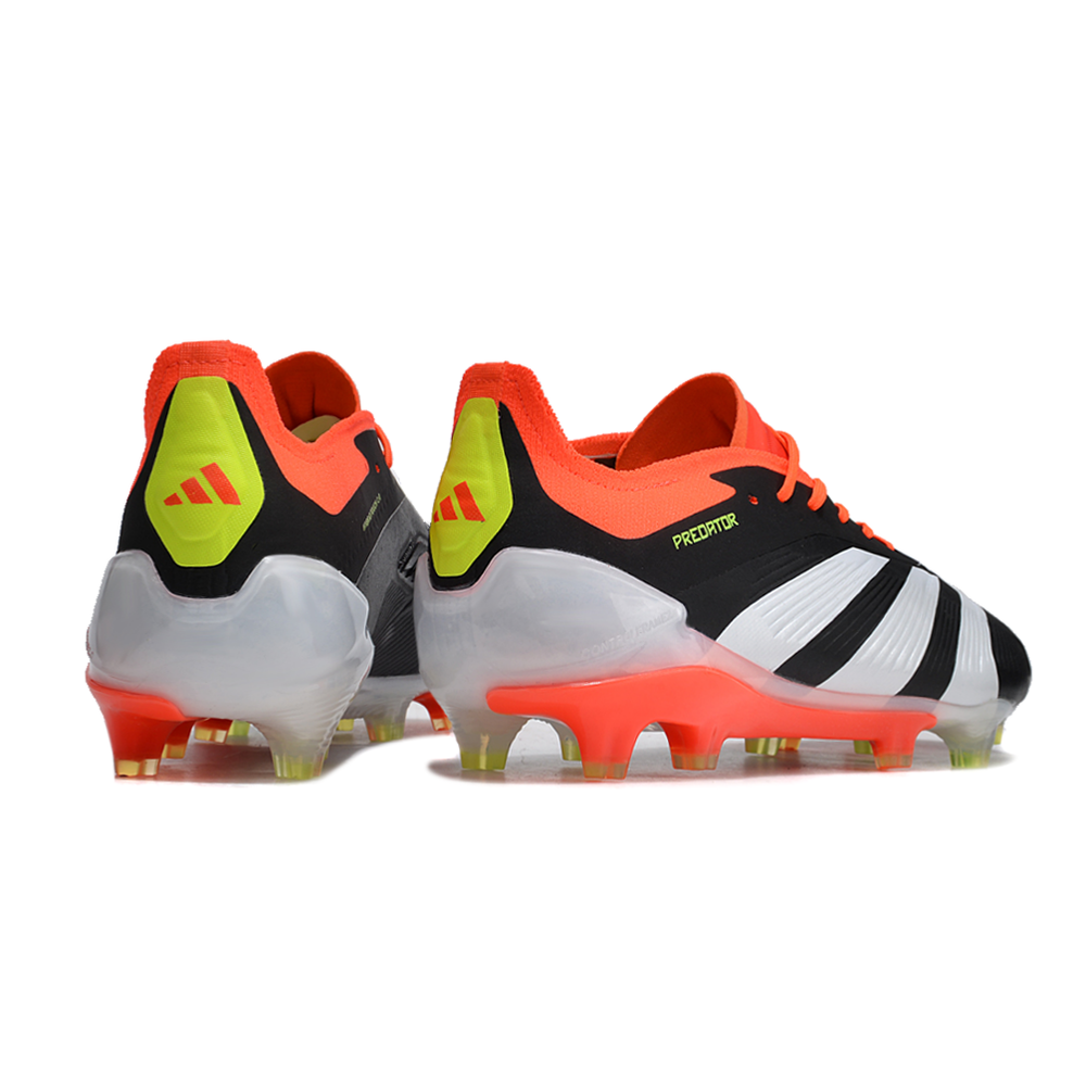 Chuteira Campo Adidas Predator Elite FG Preta, Laranja e Branco 