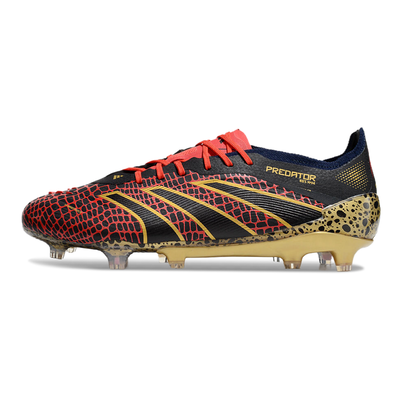 Chuteira Campo Adidas Predator Elite FG Preta, Vermelha e Dourado