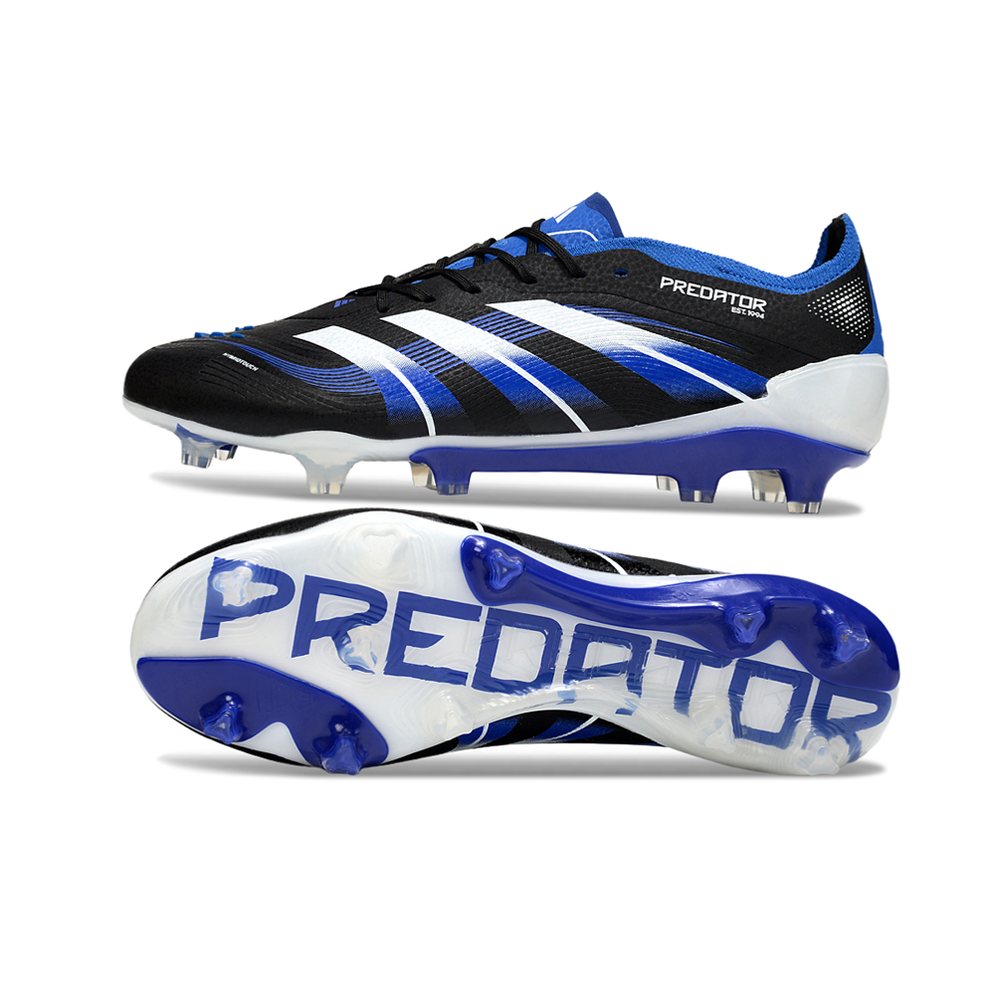 Chuteira Campo Adidas Predator Elite FG Preto e Azul