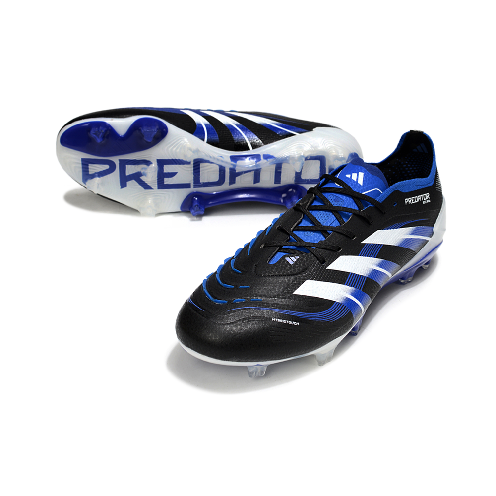 Chuteira Campo Adidas Predator Elite FG Preto e Azul