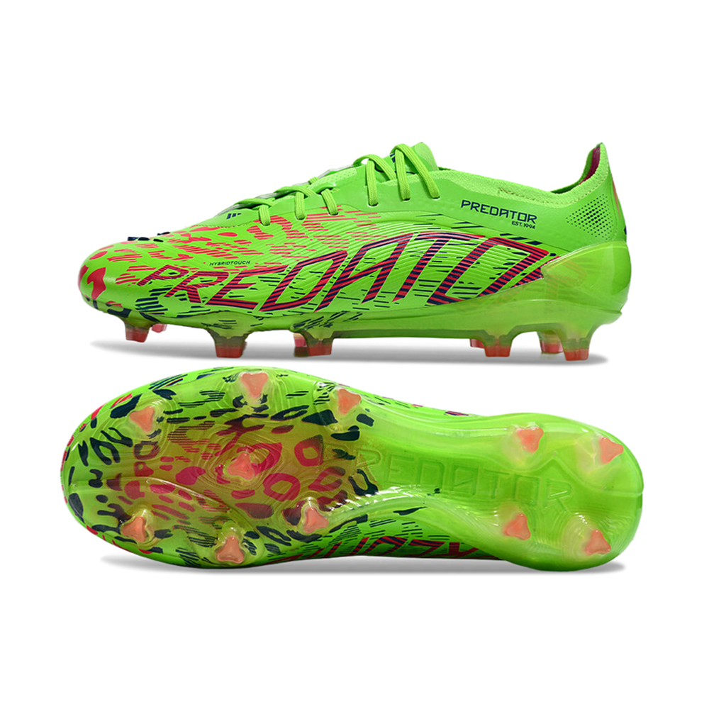 Chuteira Campo Adidas Predator Elite FG Verde e Rosa