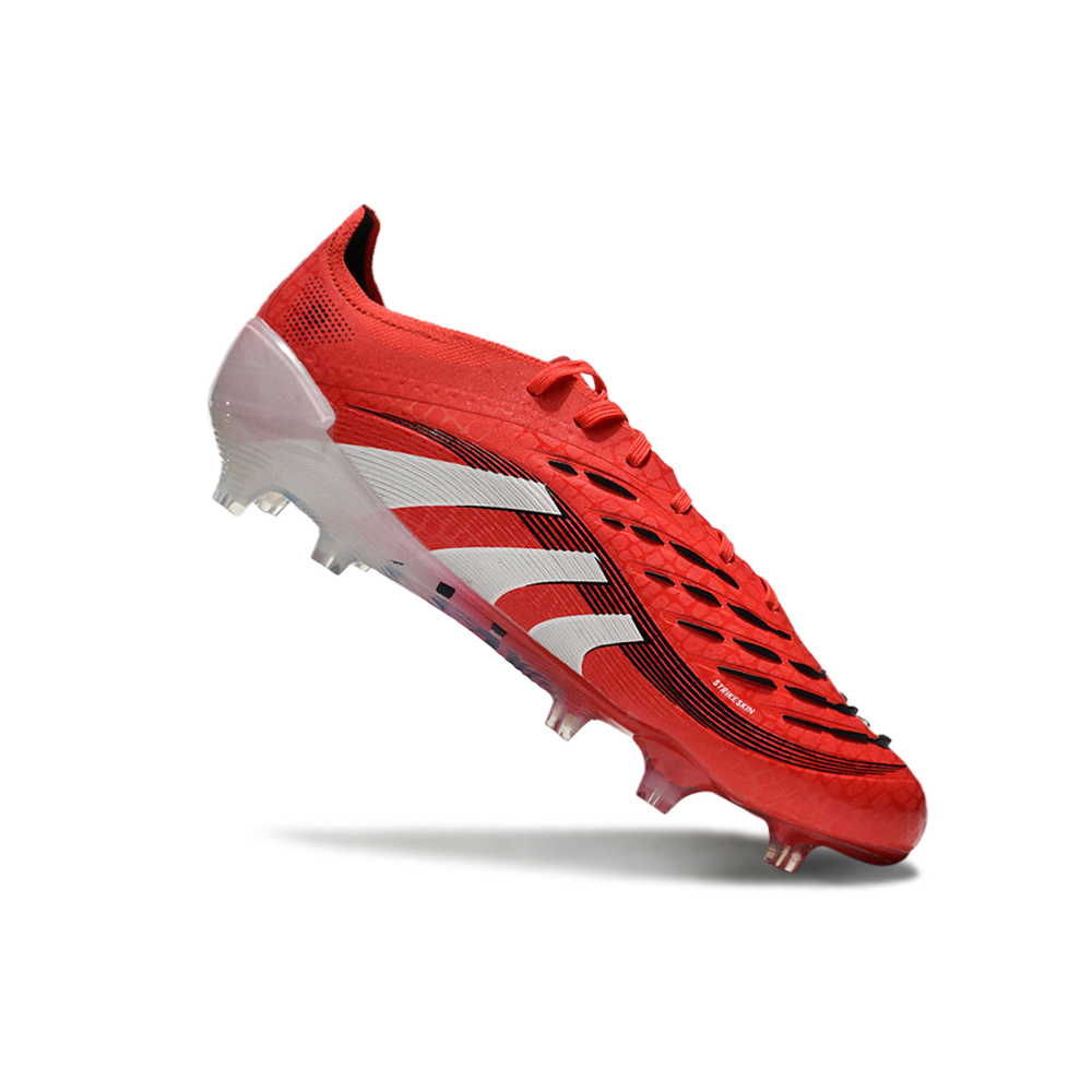 Chuteira Campo Adidas Predator Elite FG Vermelha e Branca 