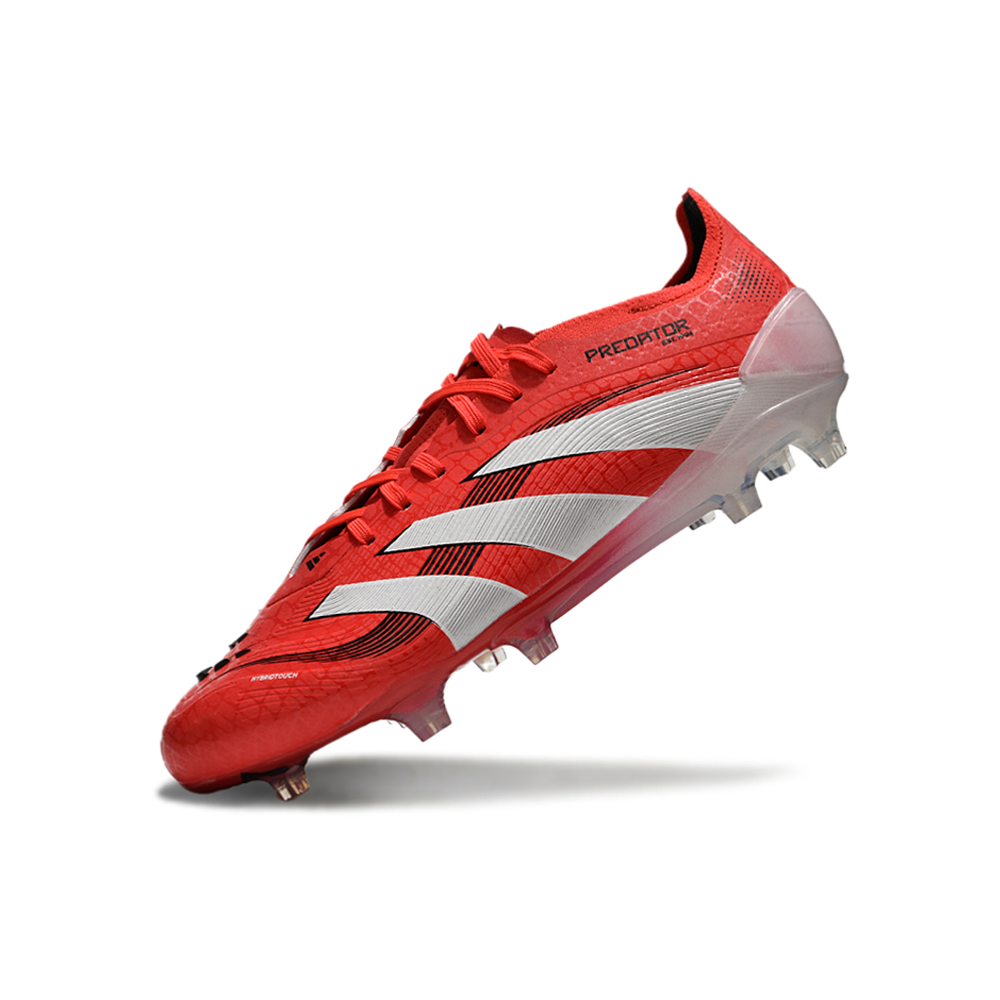 Chuteira Campo Adidas Predator Elite FG Vermelha e Branca 