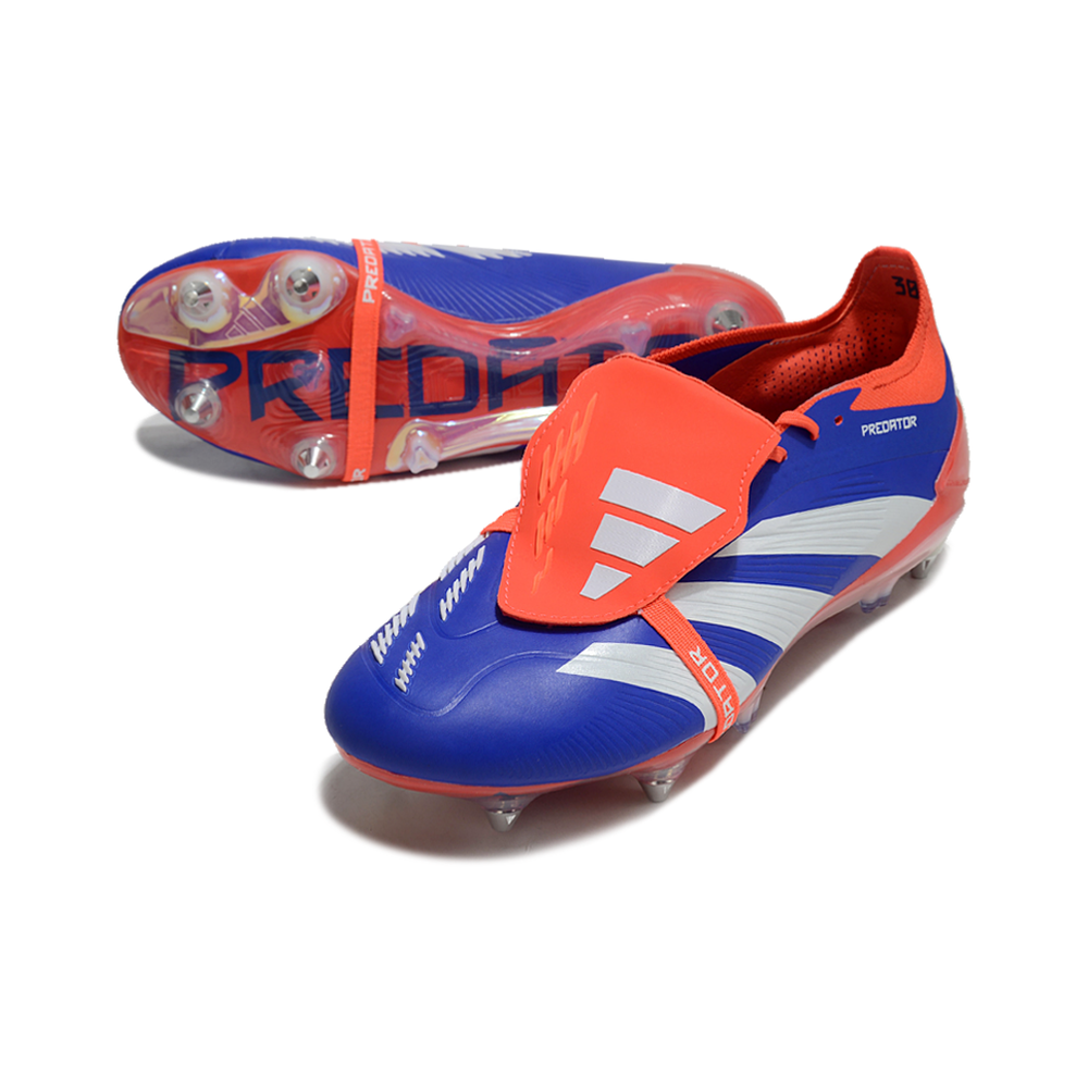 Chuteira Campo Adidas Predator Elite FT 30 Ponta de Aluminio Azul, Vermelho e Branco