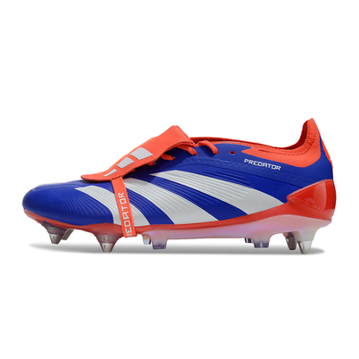 Chuteira Campo Adidas Predator Elite FT 30 Ponta de Aluminio Azul, Vermelho e Branco