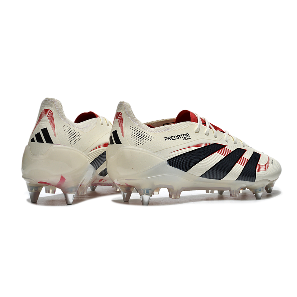 Chuteira Campo Adidas Predator Elite FT 30 Ponta de Aluminio Bege, Vermelha e Preta