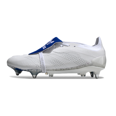 Chuteira Campo Adidas Predator Elite FT 30 Ponta de Aluminio Branca e Azul 