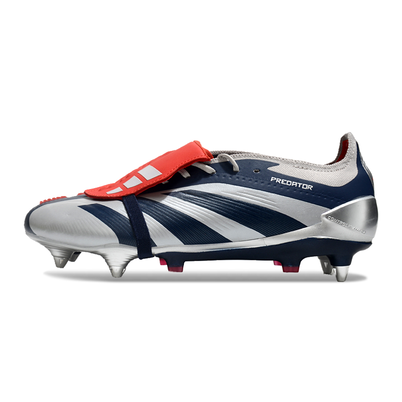Chuteira Campo Adidas Predator Elite FT 30 Ponta de Aluminio Prata e Azul 