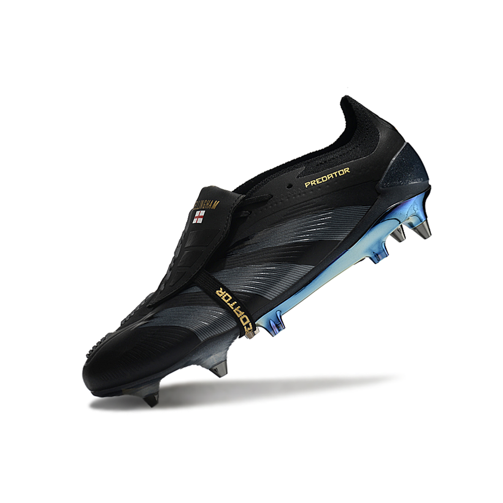 Chuteira Campo Adidas Predator Elite FT 30 Ponta de Aluminio Preta e Dourada