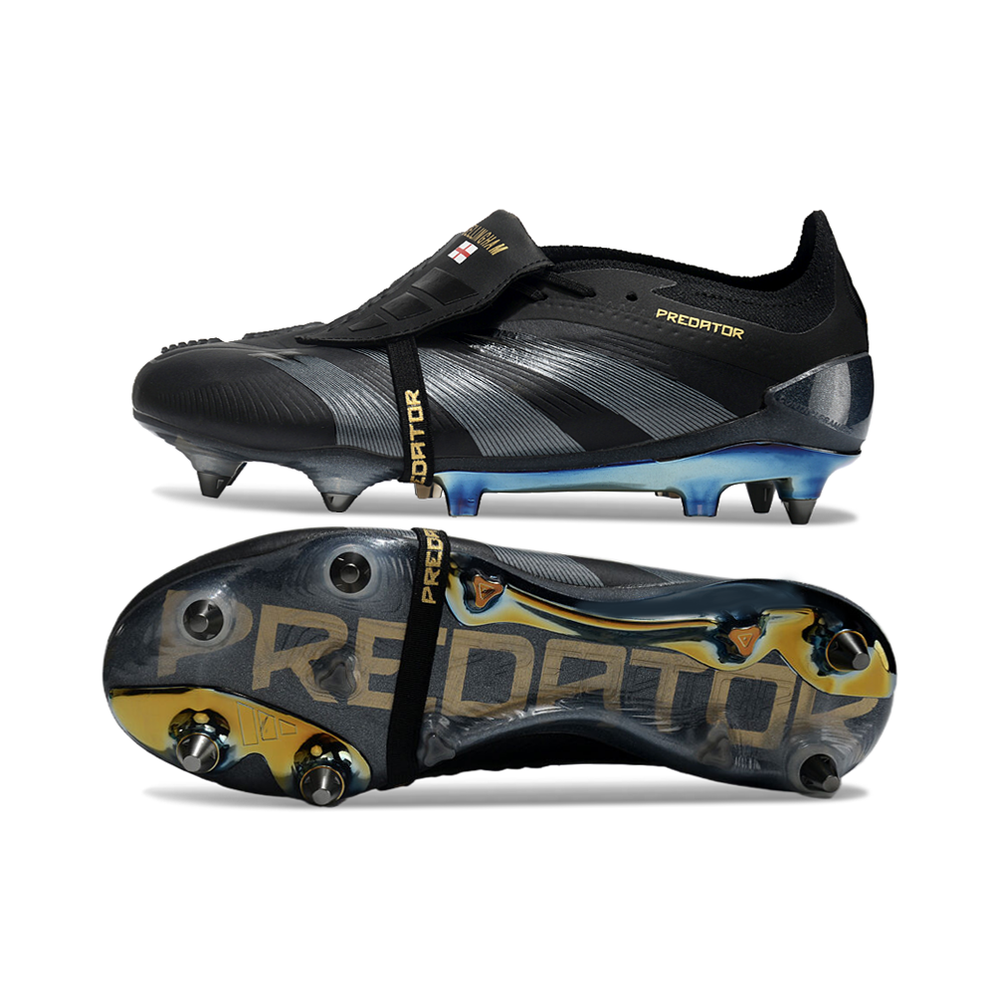 Chuteira Campo Adidas Predator Elite FT 30 Ponta de Aluminio Preta e Dourada