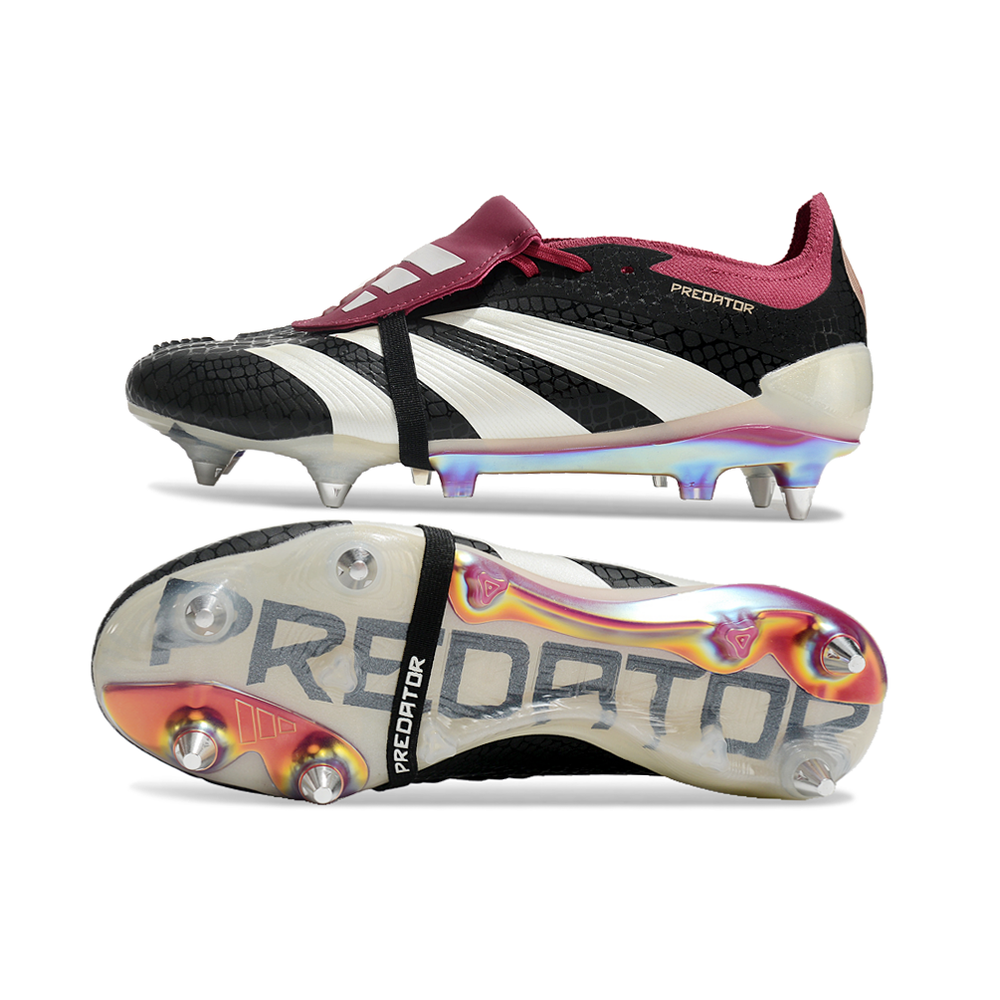 Chuteira Campo Adidas Predator Elite FT 30 Ponta de Aluminio Preta e Roxa