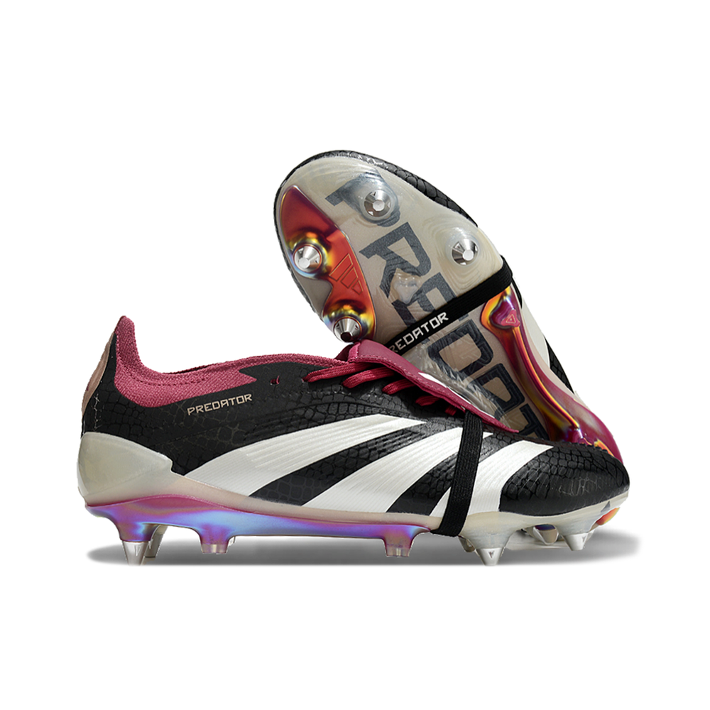 Chuteira Campo Adidas Predator Elite FT 30 Ponta de Aluminio Preta e Roxa
