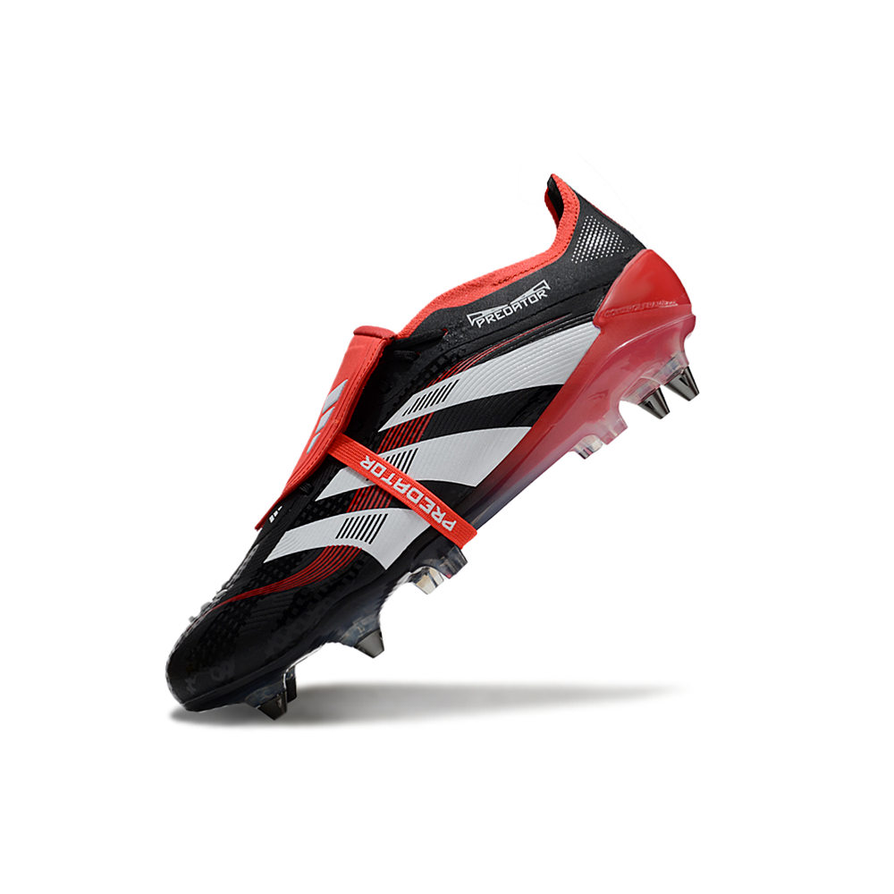Chuteira Campo Adidas Predator Elite FT 30 Ponta de Aluminio Preta e Vermelha 