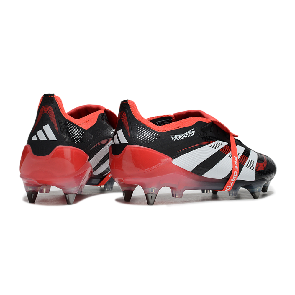 Chuteira Campo Adidas Predator Elite FT 30 Ponta de Aluminio Preta e Vermelha 
