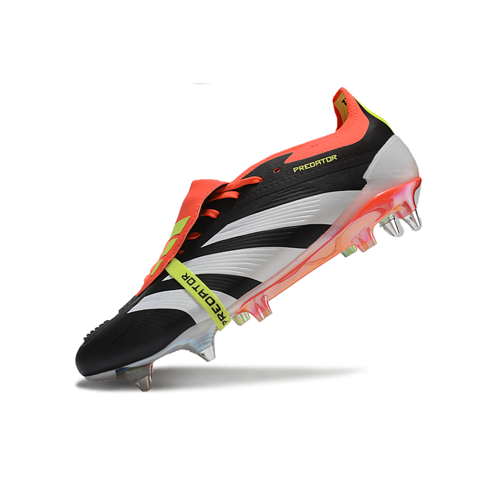 Chuteira Campo Adidas Predator Elite FT 30 Ponta de Aluminio Preto, Laranja e Branco 