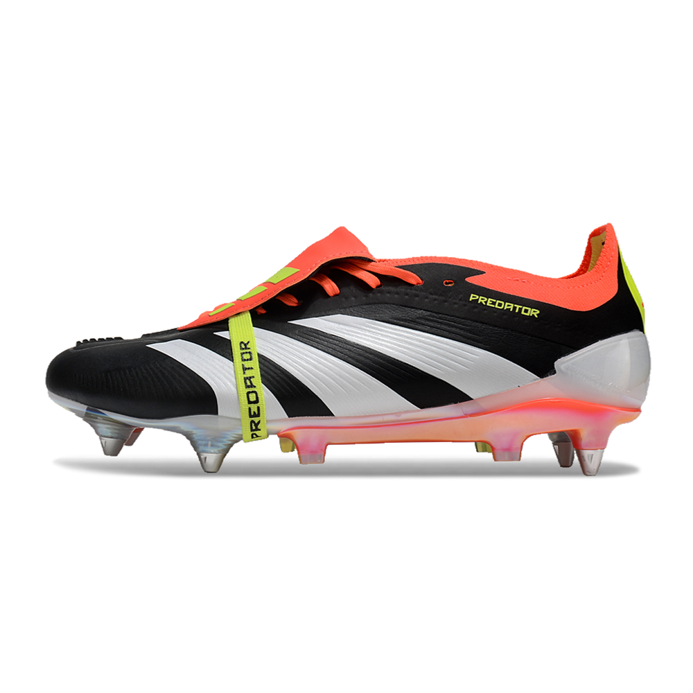 Chuteira Campo Adidas Predator Elite FT 30 Ponta de Aluminio Preto, Laranja e Branco 