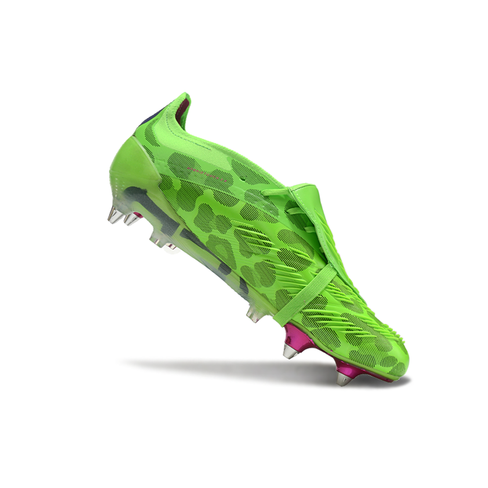 Chuteira Campo Adidas Predator Elite FT 30 Ponta de Aluminio Verde e Rosa