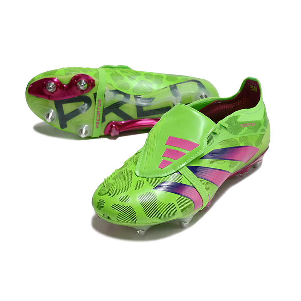 Chuteira Campo Adidas Predator Elite FT 30 Ponta de Aluminio Verde e Rosa