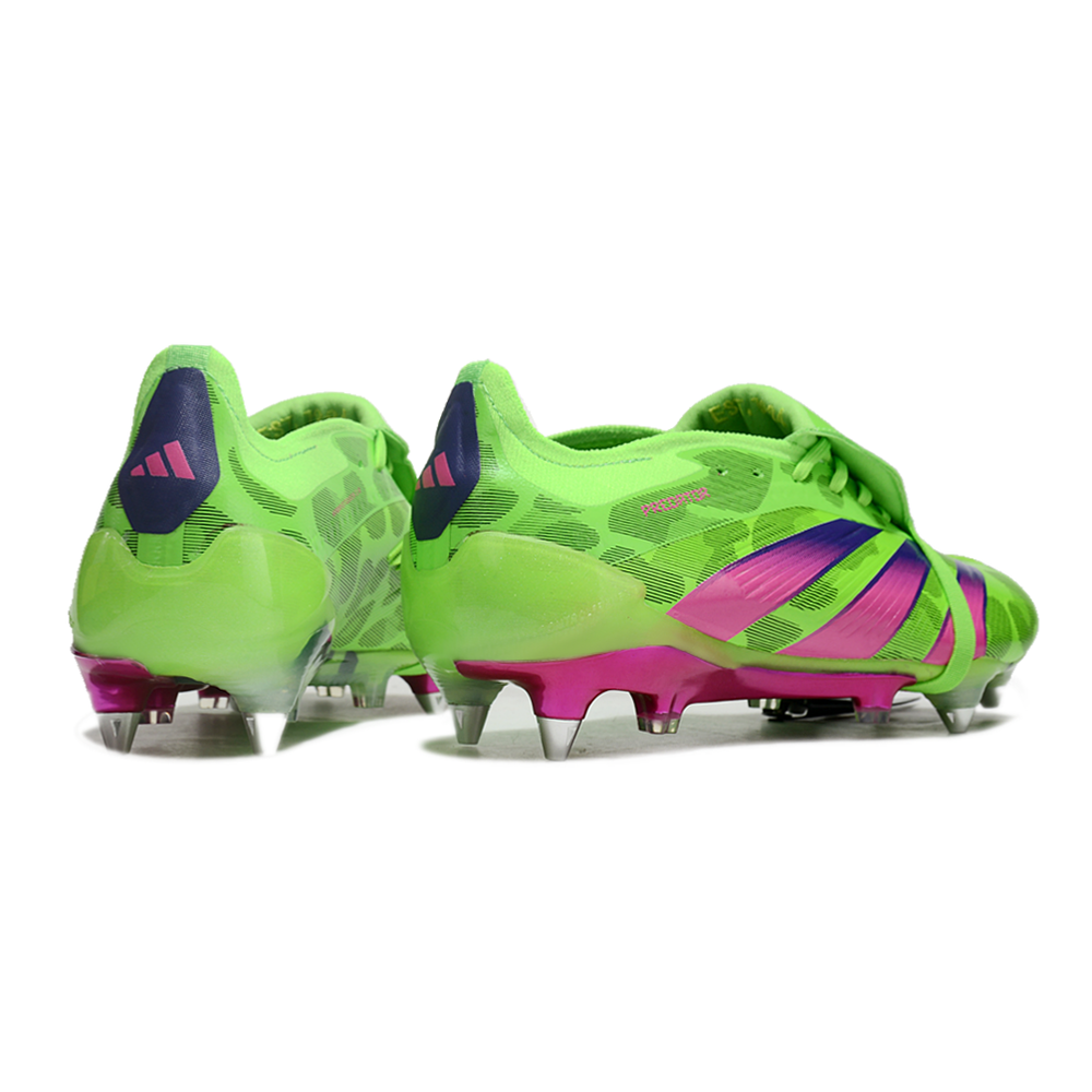 Chuteira Campo Adidas Predator Elite FT 30 Ponta de Aluminio Verde e Rosa