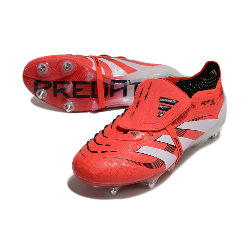 Chuteira Campo Adidas Predator Elite FT 30 Ponta de Aluminio Vermelha e Branca