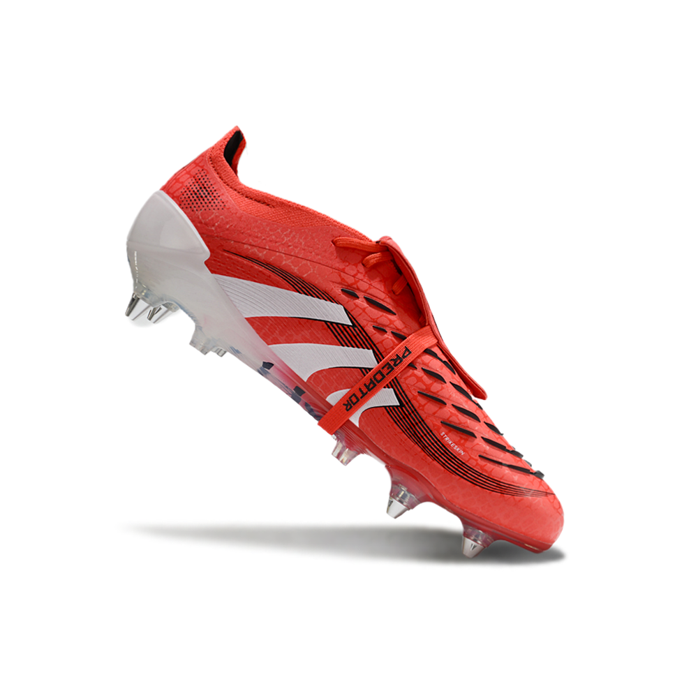 Chuteira Campo Adidas Predator Elite FT 30 Ponta de Aluminio Vermelha e Branca