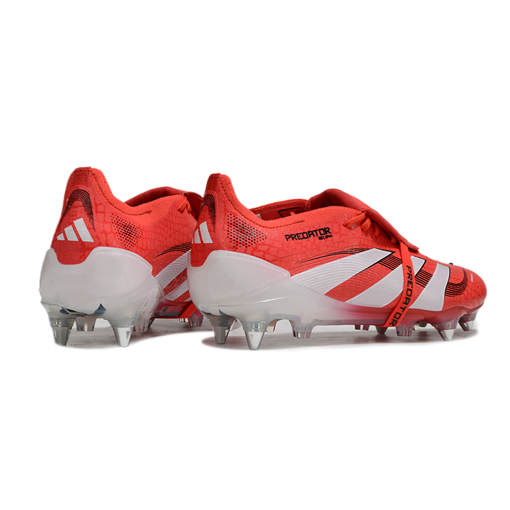 Chuteira Campo Adidas Predator Elite FT 30 Ponta de Aluminio Vermelha e Branca