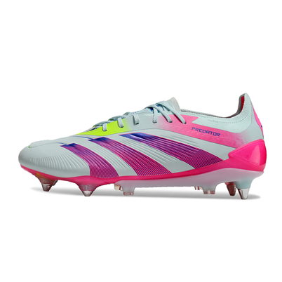 Chuteira Campo Adidas Predator Elite Ponta de Aluminio Branca e Rosa 
