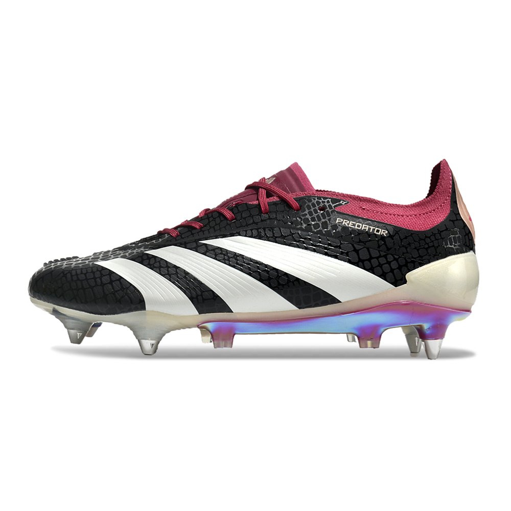 Chuteira Campo Adidas Predator Elite Ponta de Aluminio Preta e Roxa