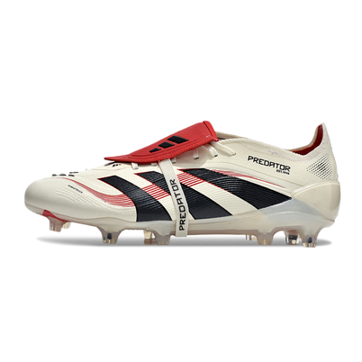 Chuteira Campo Adidas Predator FT 30 Elite FG Bege, Vermelha e Preta