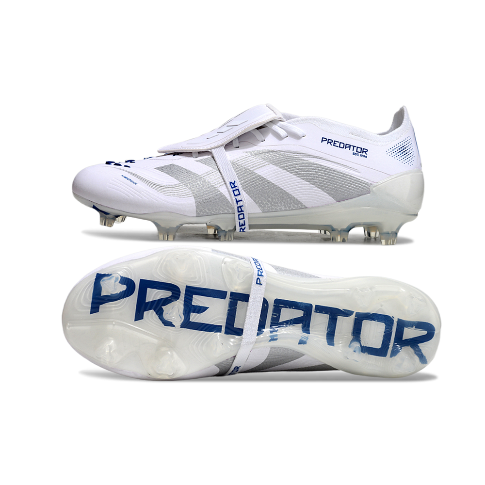 Chuteira Campo Adidas Predator FT 30 Elite FG Branca e Azul 