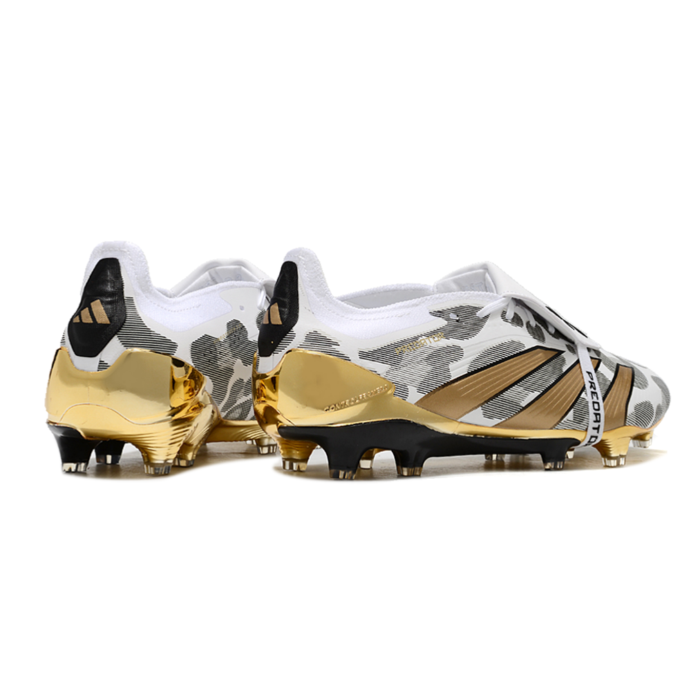 Chuteira Campo Adidas Predator FT 30 Elite FG Branca e Dourada 