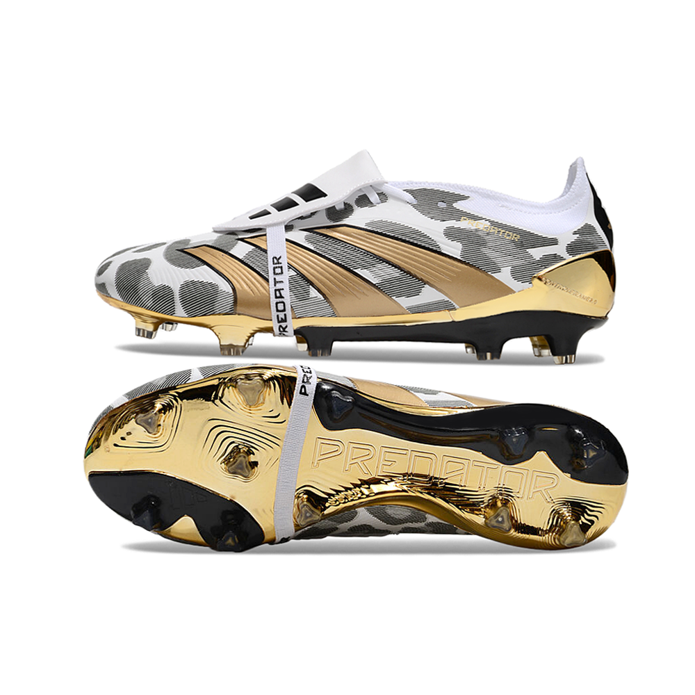 Chuteira Campo Adidas Predator FT 30 Elite FG Branca e Dourada 