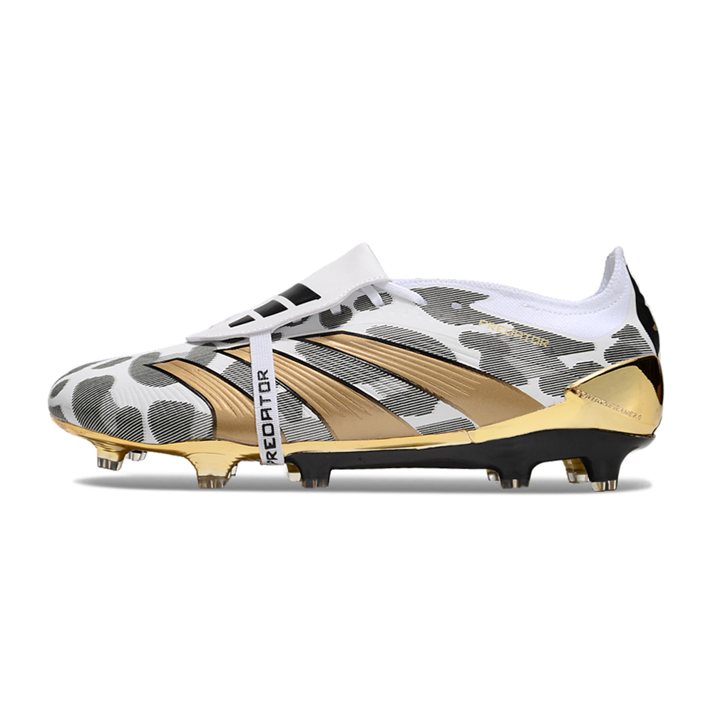 Chuteira Campo Adidas Predator FT 30 Elite FG Branca e Dourada 
