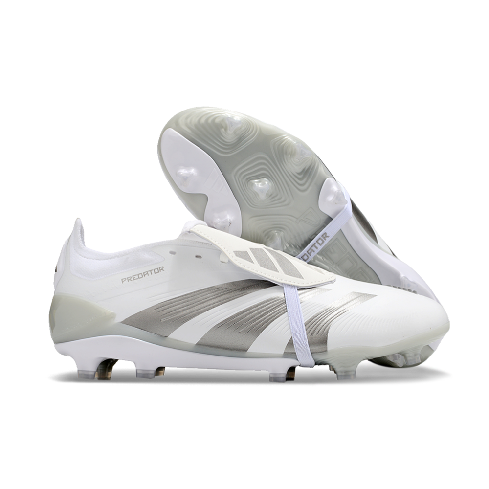 Chuteira Campo Adidas Predator FT 30 Elite FG Branca e Prata 