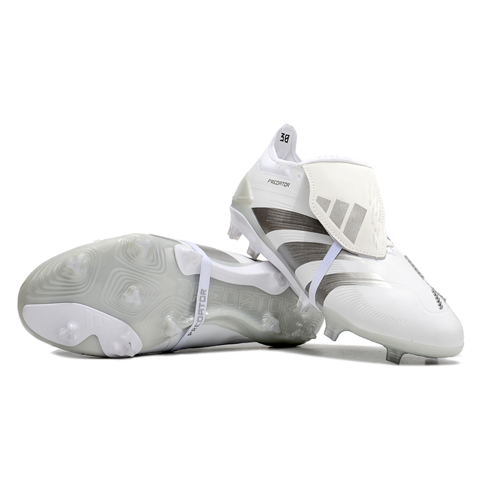 Chuteira Campo Adidas Predator FT 30 Elite FG Branca e Prata 