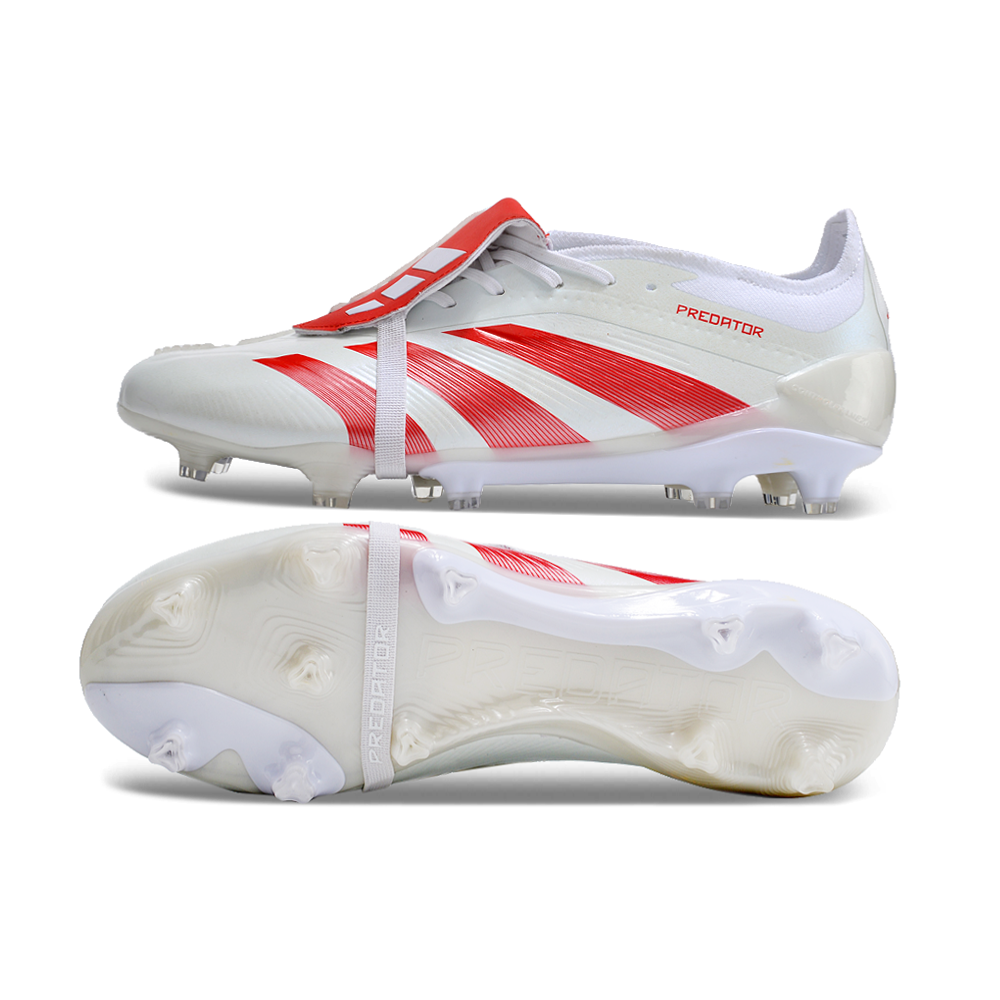 Chuteira Campo Adidas Predator FT 30 Elite FG Branca e Vermelha