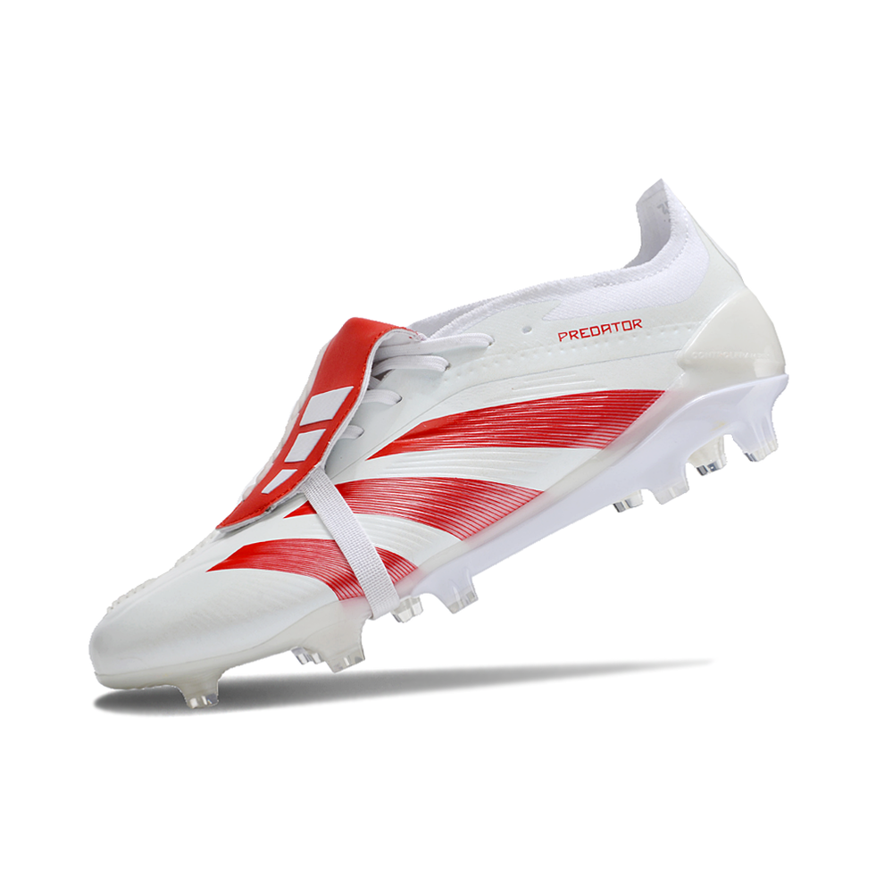 Chuteira Campo Adidas Predator FT 30 Elite FG Branca e Vermelha