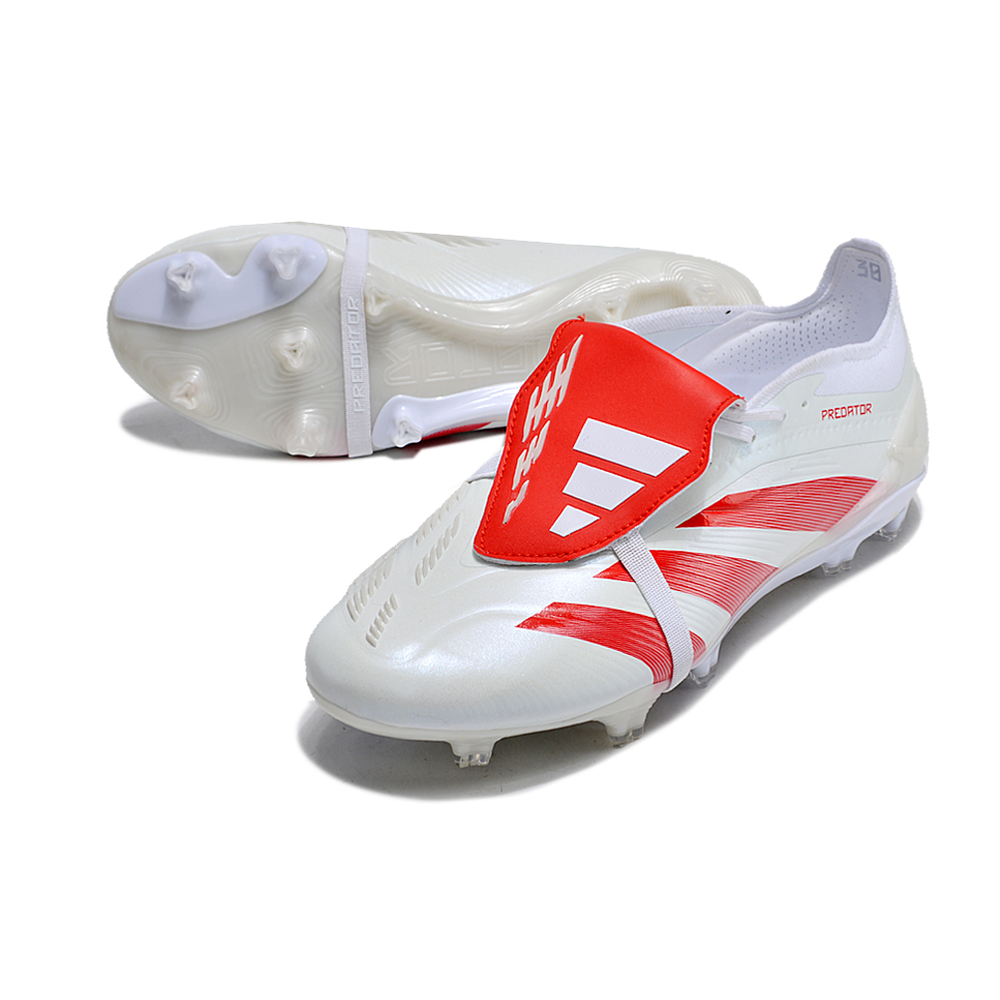 Chuteira Campo Adidas Predator FT 30 Elite FG Branca e Vermelha