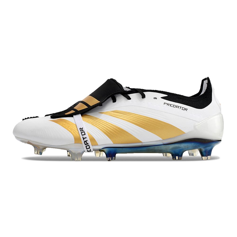 Chuteira Campo Adidas Predator FT 30 Elite FG Branca, Dourada e Preta